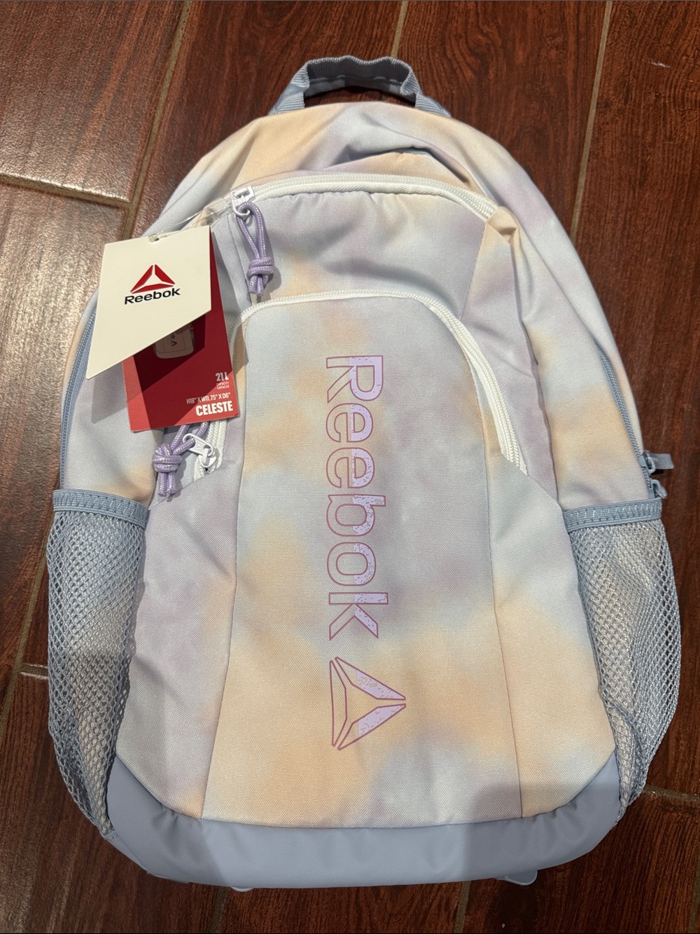 Reebok Celeste Lavender Pastel Tie-Dye Backpack - Women's